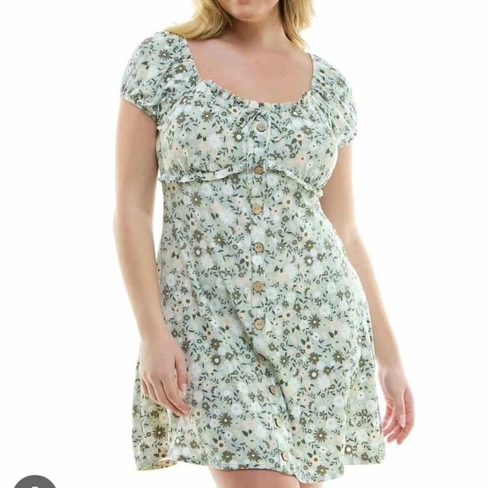 No Boundaries Floral Maxi Dress - Green and White